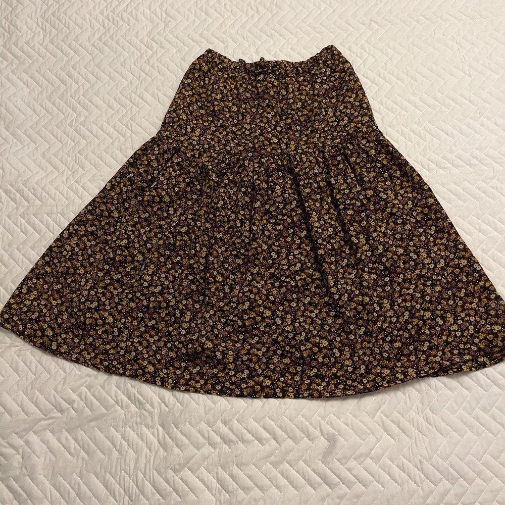 Zara fall floral midi skirt